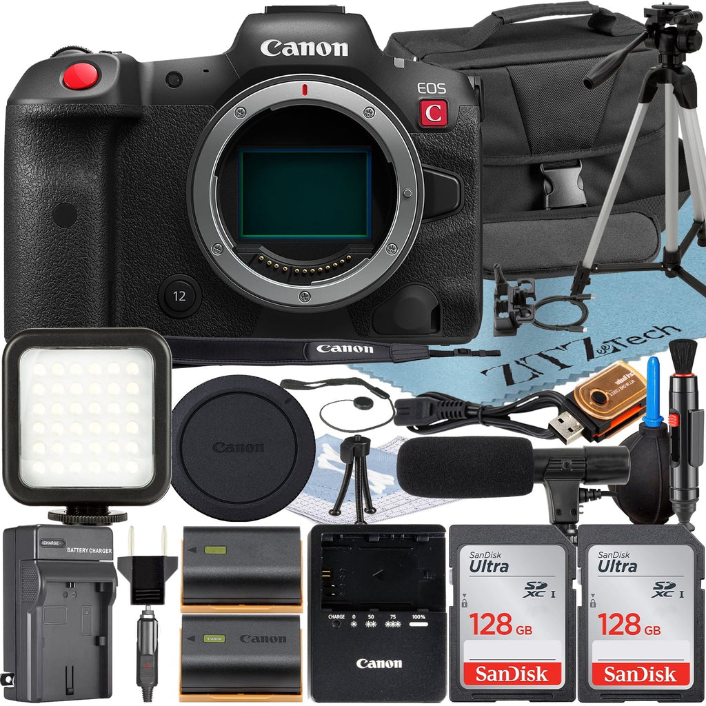'+ Memory + Accessory Card ZeeTech Canon 128GB Camera (Body) 2 Case C Mirrorless with R5 Cinema Bundle EOS SanDisk Pack