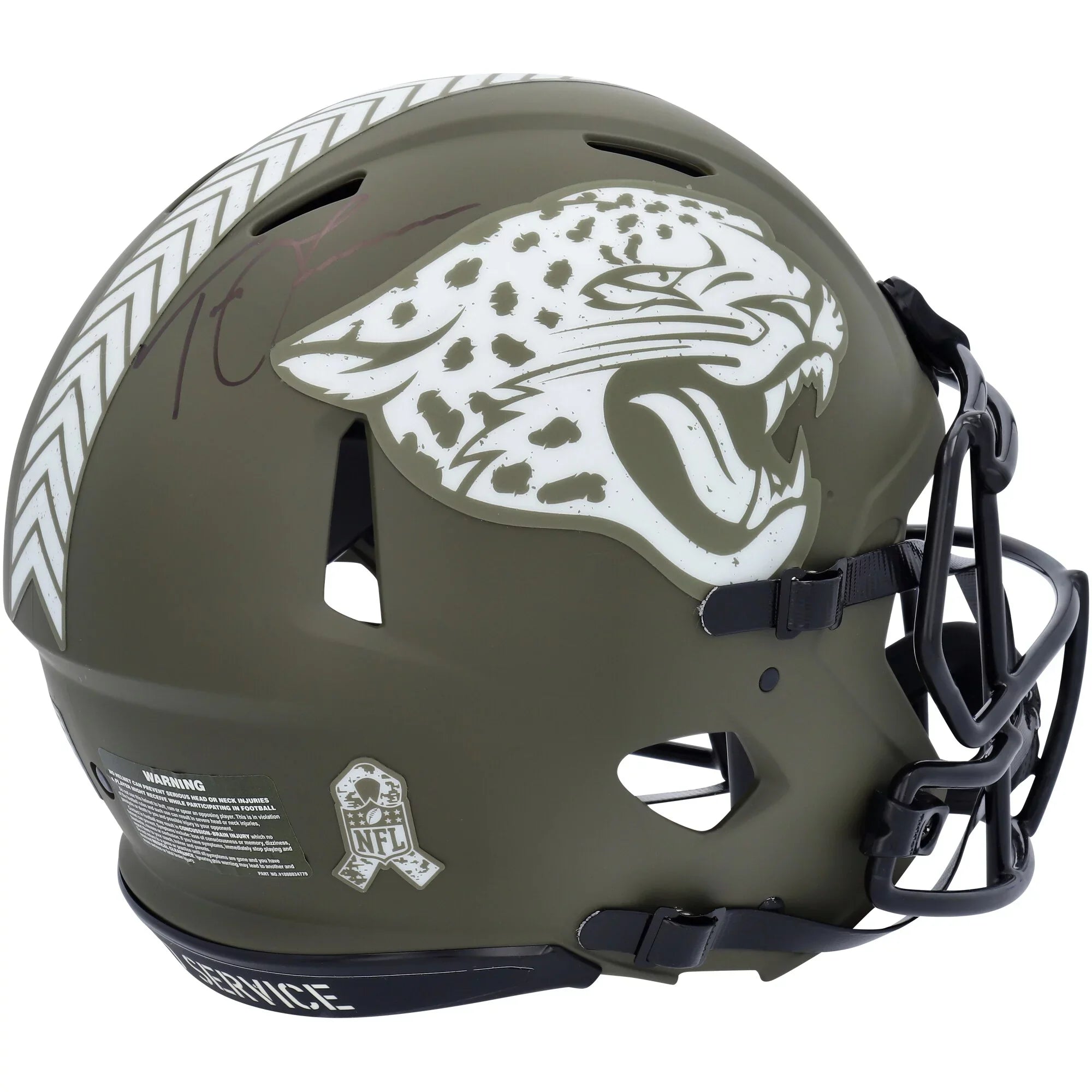 Service Authentic Lawrence Trevor Autographed Salute 2022 Jacksonville Helmet Riddell Jaguars Speed To
