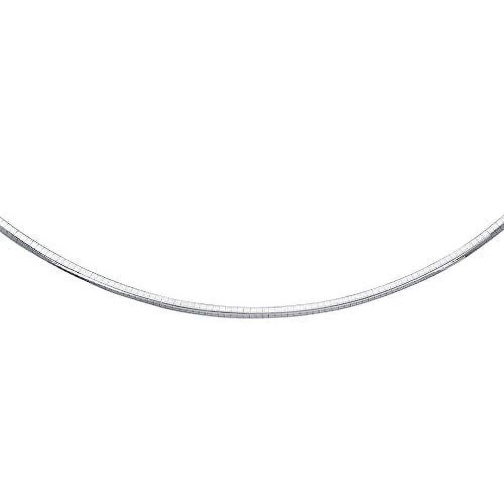 Sterling Omega Round JewelStop Necklace Clasp Classic Rhodium 18" Claw w/Lobster Silver mm 4
