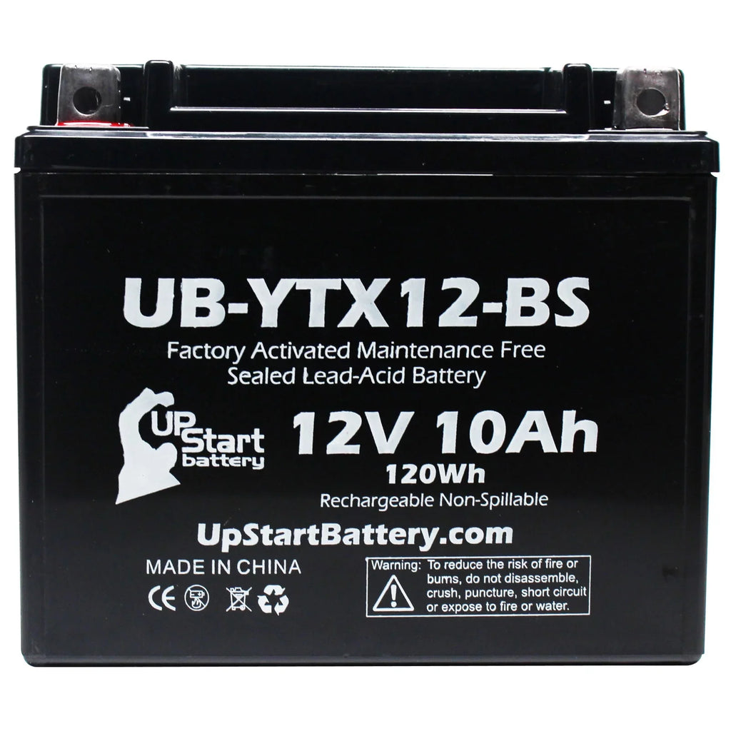 CC 12V, for Motorcycle Battery UpStart 3-Pack Replacement UB-YTX12-BS GSX-R1000 Factory Activated, 2003 10Ah, Battery - Free, Maintenance 1000 Suzuki