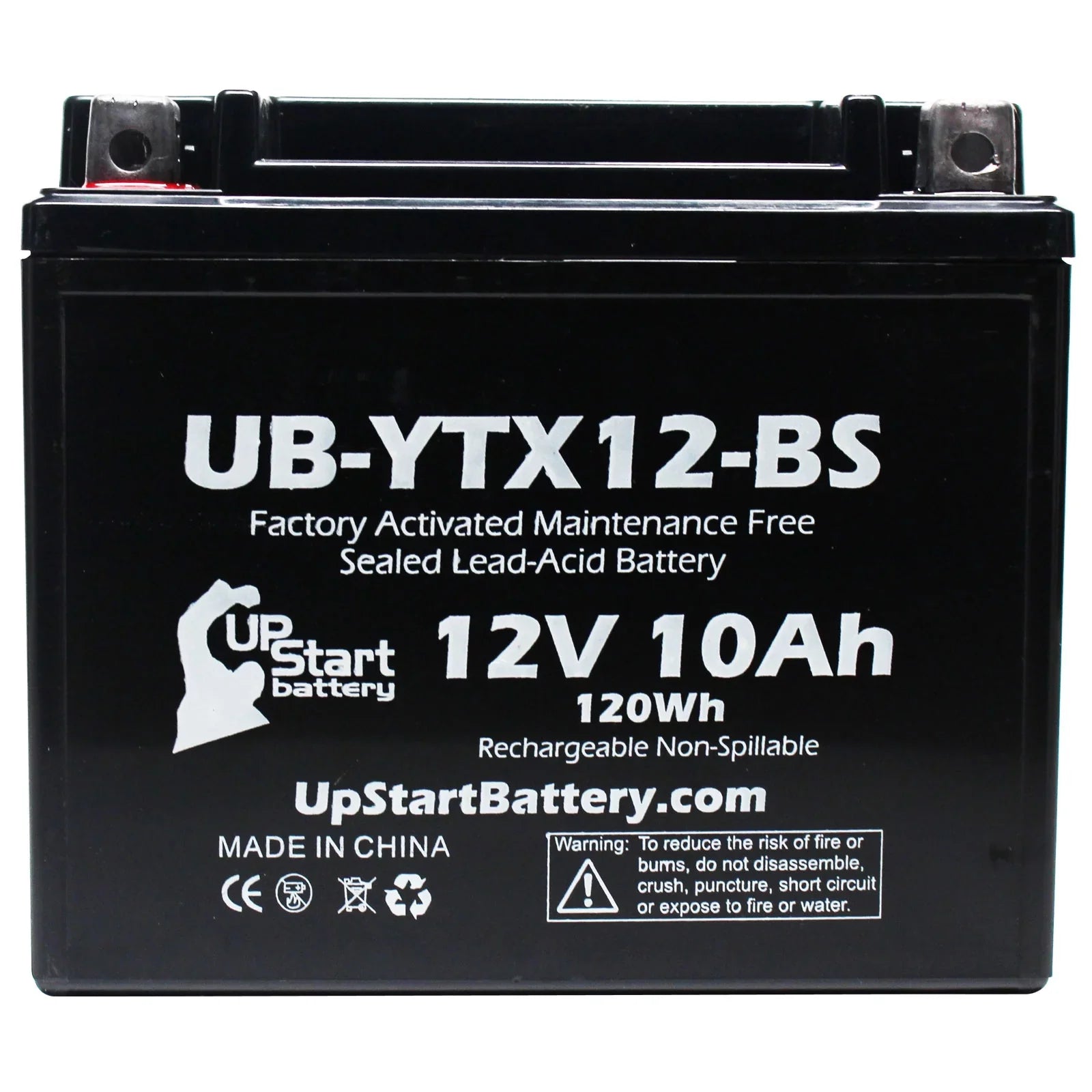CC 12V, for Motorcycle Battery UpStart 3-Pack Replacement UB-YTX12-BS GSX-R1000 Factory Activated, 2003 10Ah, Battery - Free, Maintenance 1000 Suzuki