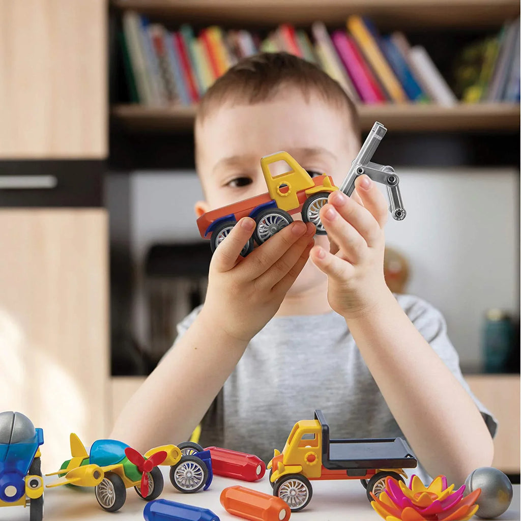 with and Stem and Storage 42 Vehicles Magnetic Cars Case 3 Brainy up for Child pc. Toy Ages Play