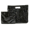 handbag black triple coco here (Good) Pre-Owned punching mark enamel