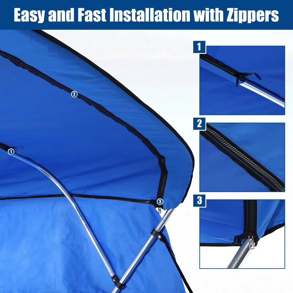 Side Canvas Detachable Blocks Top Blue 8'Lx54"Hx67"-72"W Bargains 4Bow Unique With Bimini