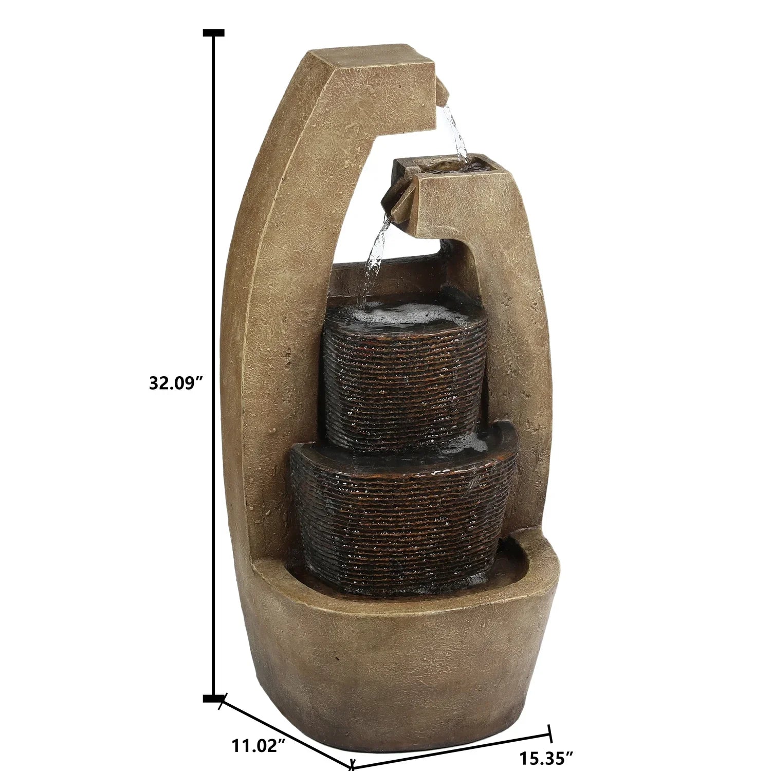 exterior Modern Fountain HomeStock Brown Cottage With Light Sculpture Cement Led Country