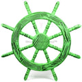 Junky Wheel Beautiful (42 Nagina Inches, Exclusive Wall Maritime Decor | Pine Rustic Antique Nautical Decor International Green) Ship Handcrafted Wall