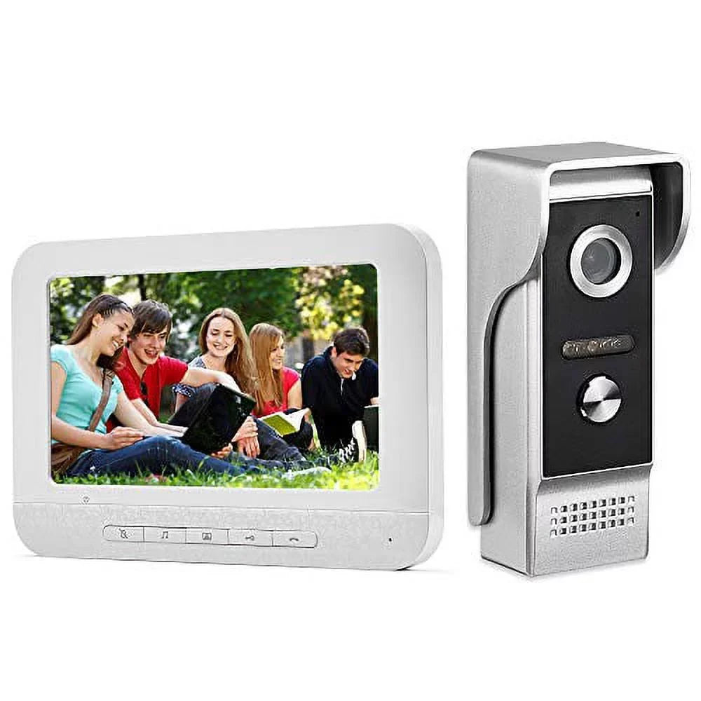 Wired AMOCAM Phone Monitor Night for Intercom Monitoring, Kit, 7 Intercom, Vision Door Video Camera Home Surveillance Video Video Door IR Doorbell Support Intercom Dual-Way Inches System, Unlock,