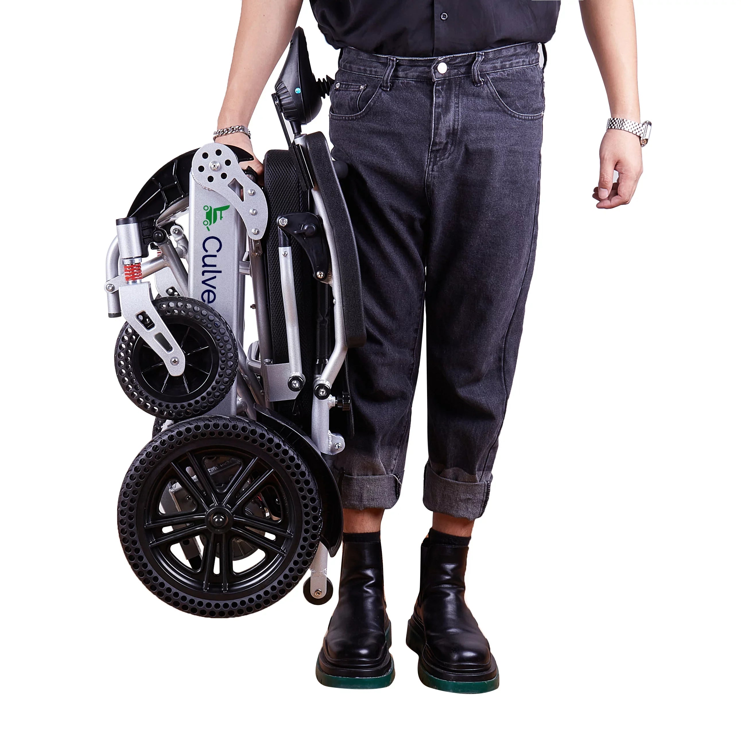 '- - Wheelchairs Mobility - Foldable - 20 SILVER Electric Lightweight Power 360lbs miles and Exclusive 500W Alton