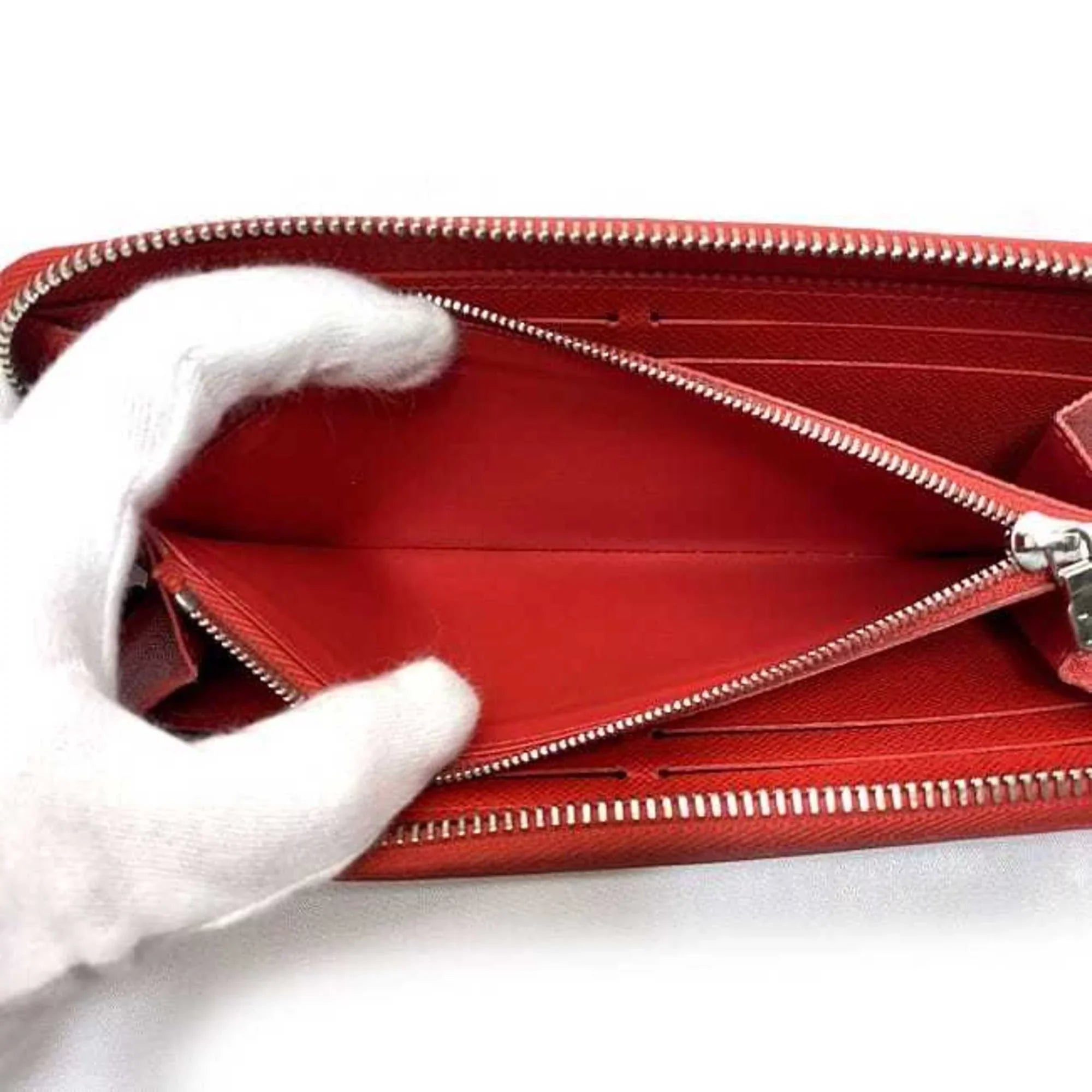 Clemence Epi MI1115 Leather Portefeuille Pre-Owned Long (Good) Red Wallet M60913 Coquelicot LV