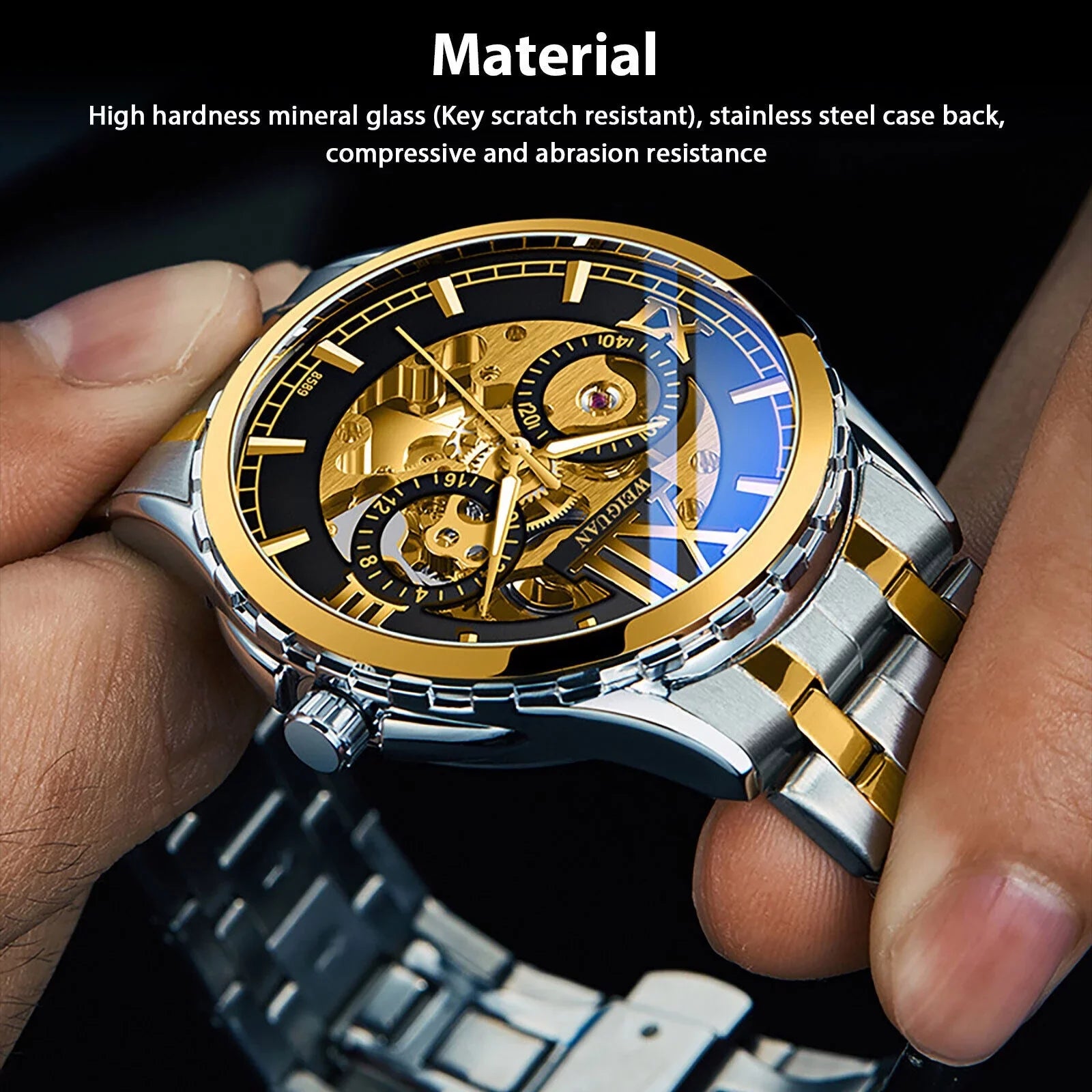 Mechanical Steel Wrist Men Watch Automatic Business Stainless Waterproof Luxury