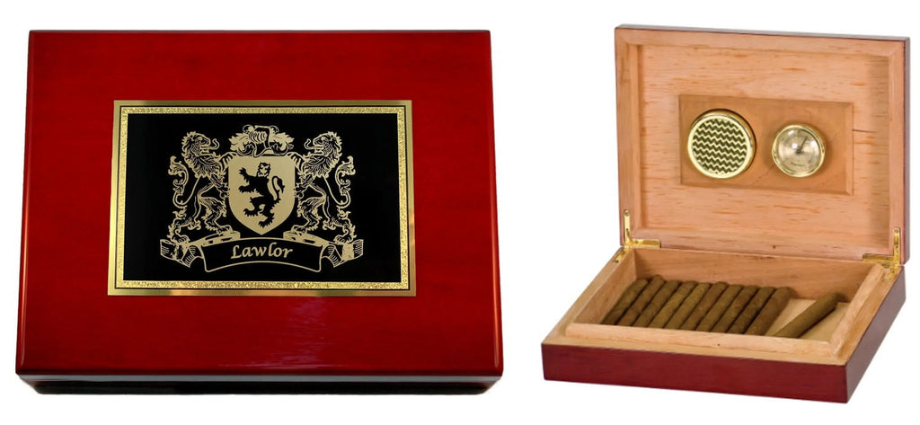 Lawlor Humidor Arms of Irish Coat
