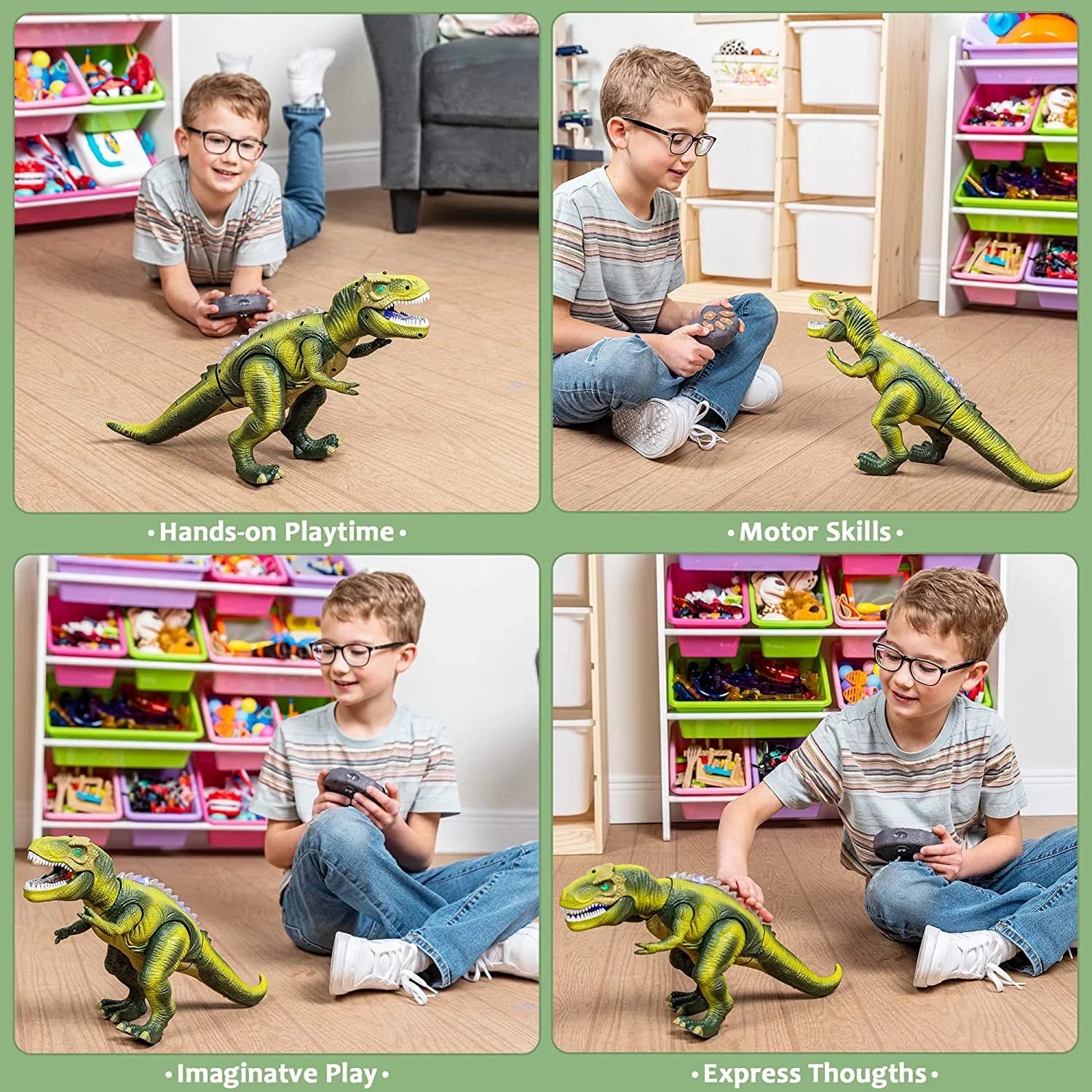 Kids Rex T Toy,Electronic saur Light and Robot Boys,Big Walking and JOYIN Steam Girls,Green dinosaur dinosaur Roaring saur Toy Kids with Toy Dancing Boys dinosaur Sound, for for Gift Toy,Birthday