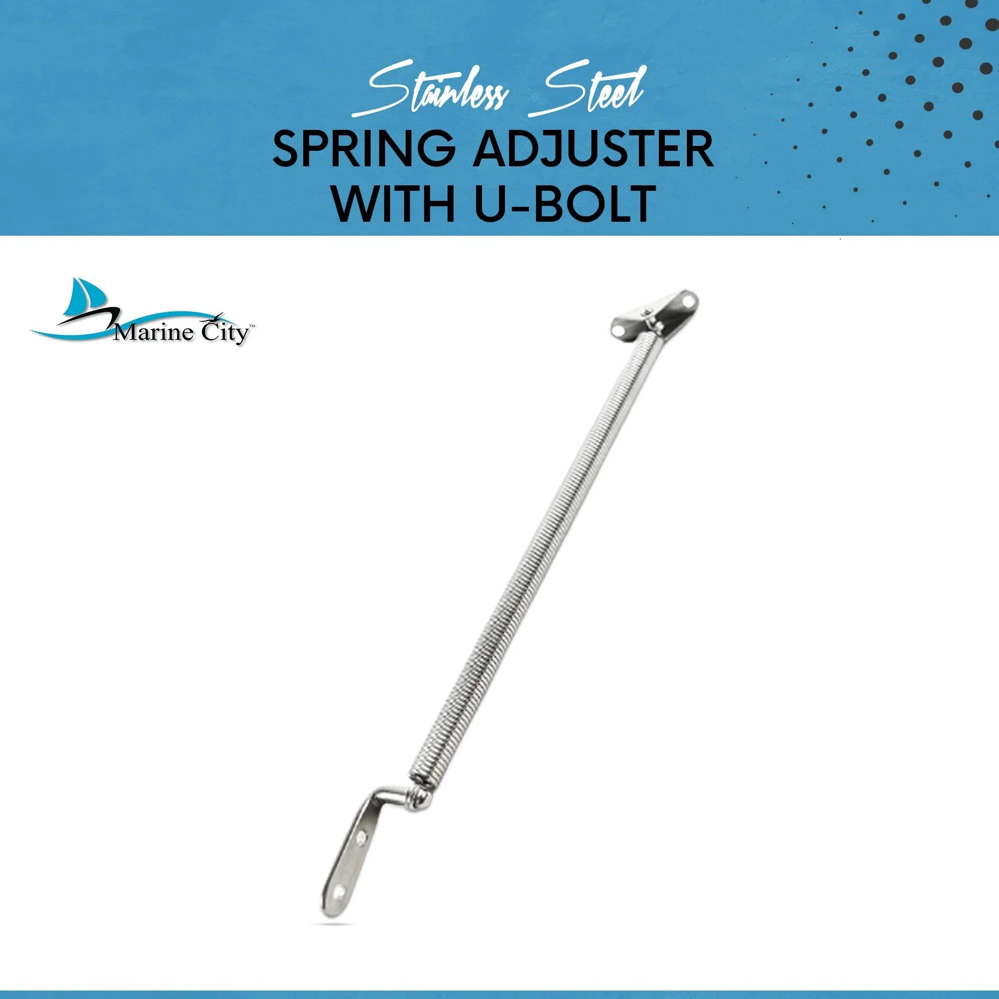 or U-Bolt with Length: inches 8-1/4 City 8-1/4 Hatch Spring L-Shape Stainless-Steel Marine and inches 10-1/4 inches Adjuster Plate