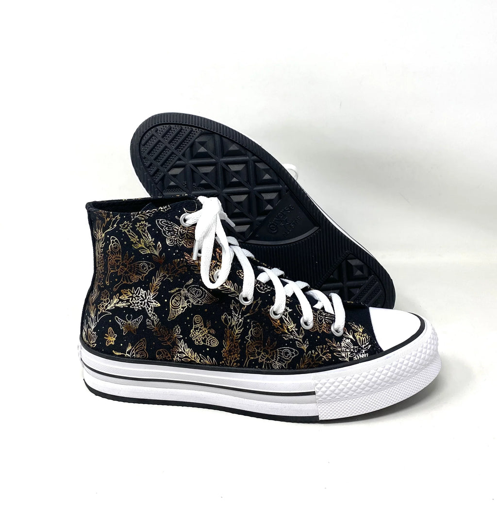 Black Kids Lift Top Platform A01511C Women's High Canvas CTAS Sneakers Converse