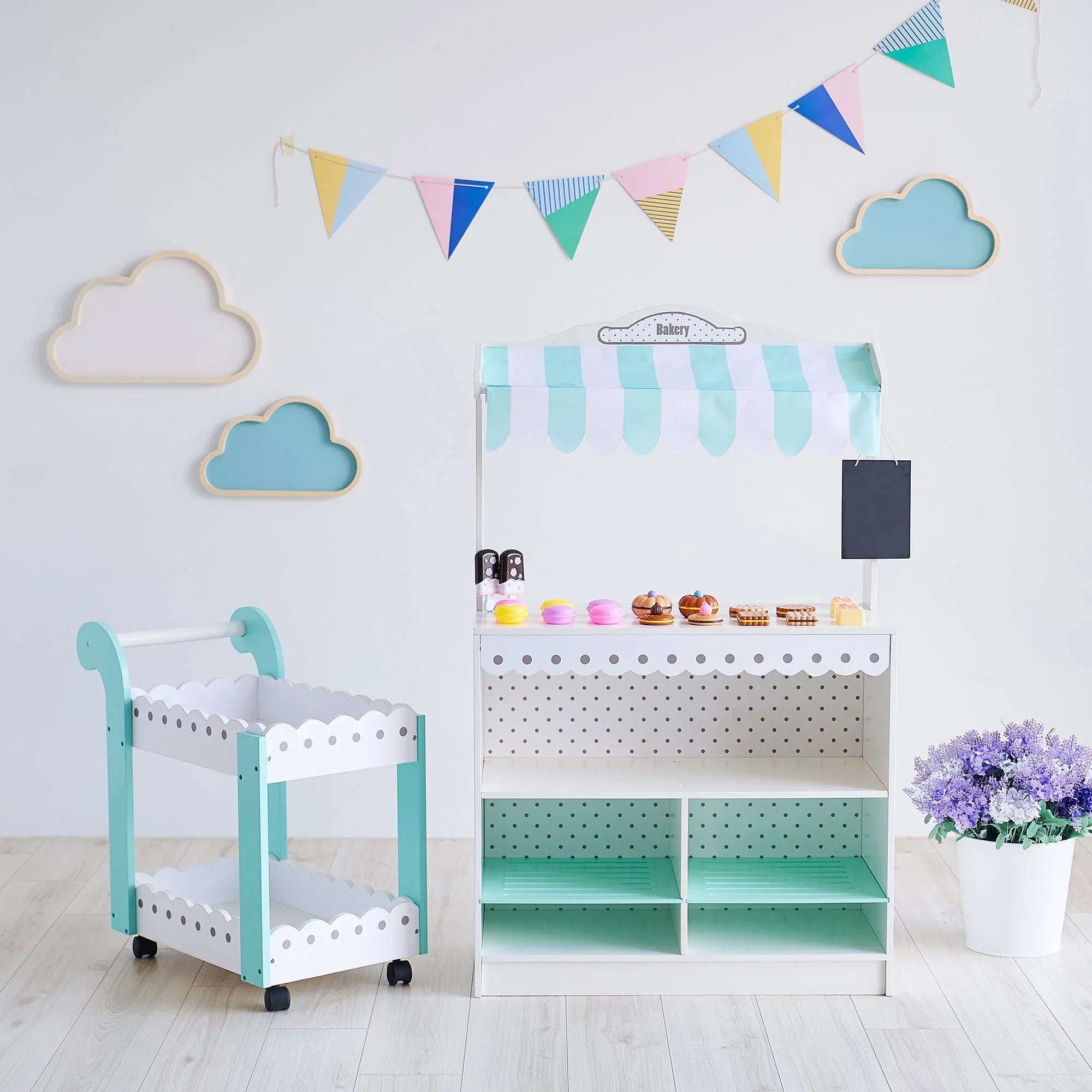 Play Teamson Set My Bakery Wooden and Kids Cart Shop Dream Pastry