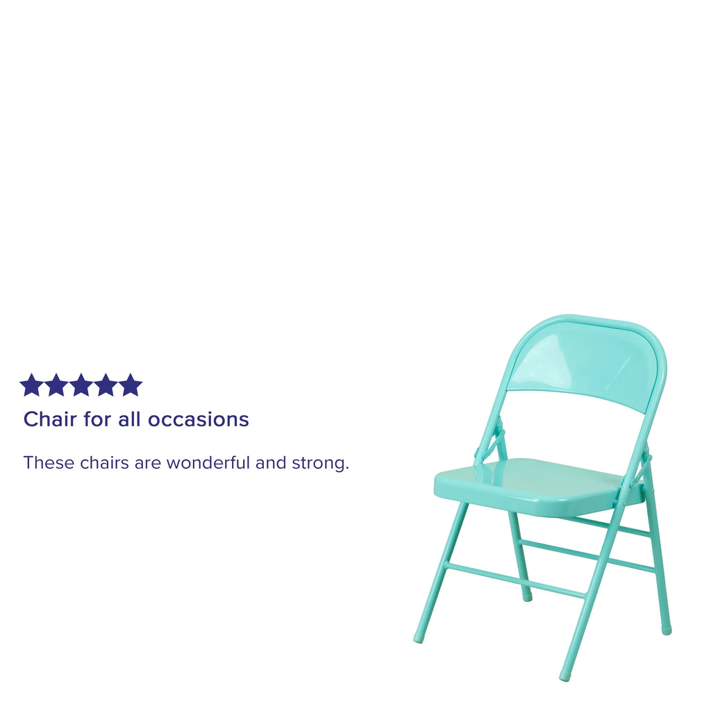 & Folding Chair Hinged HERCULES Series Teal Flash Furniture COLORBURST Metal Braced Tantalizing Triple Double