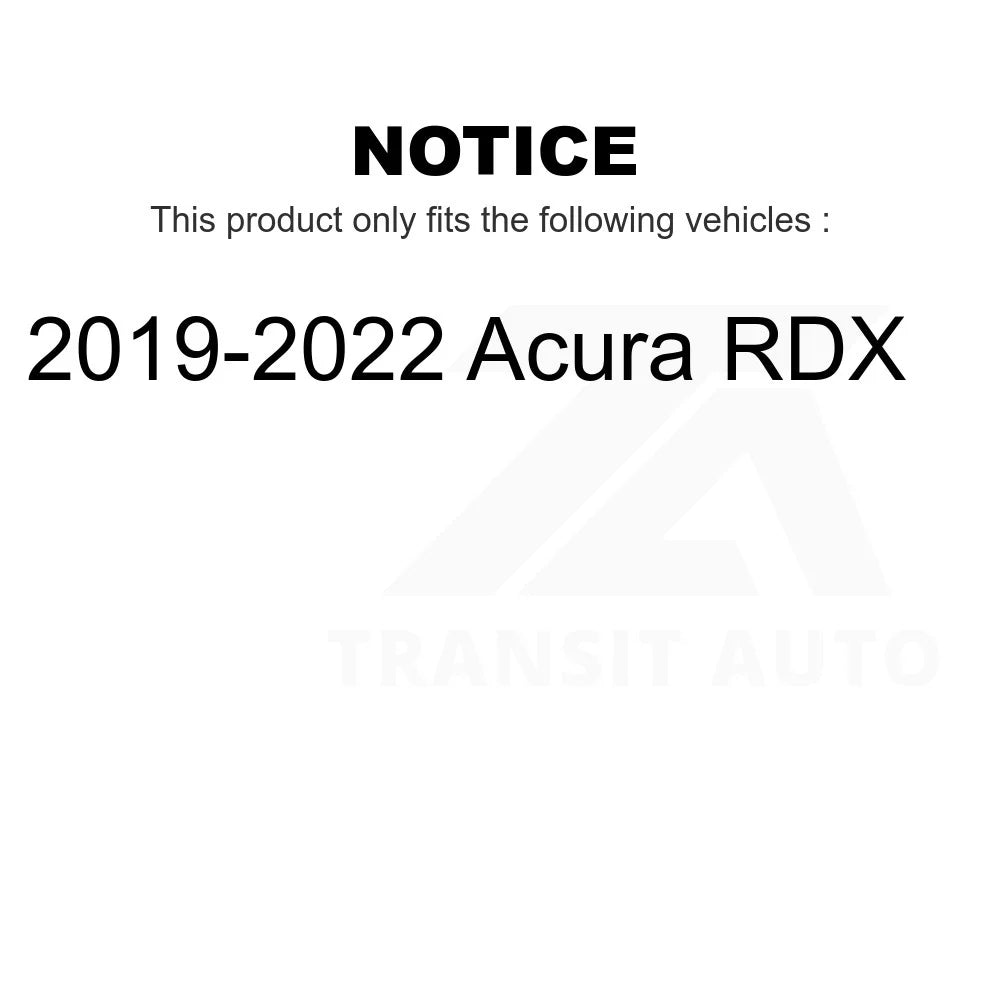 And Disc Brake For Rear Auto RDX - Ceramic Transit Rotors K8A-101184 2019-2022 Pads Kit Acura