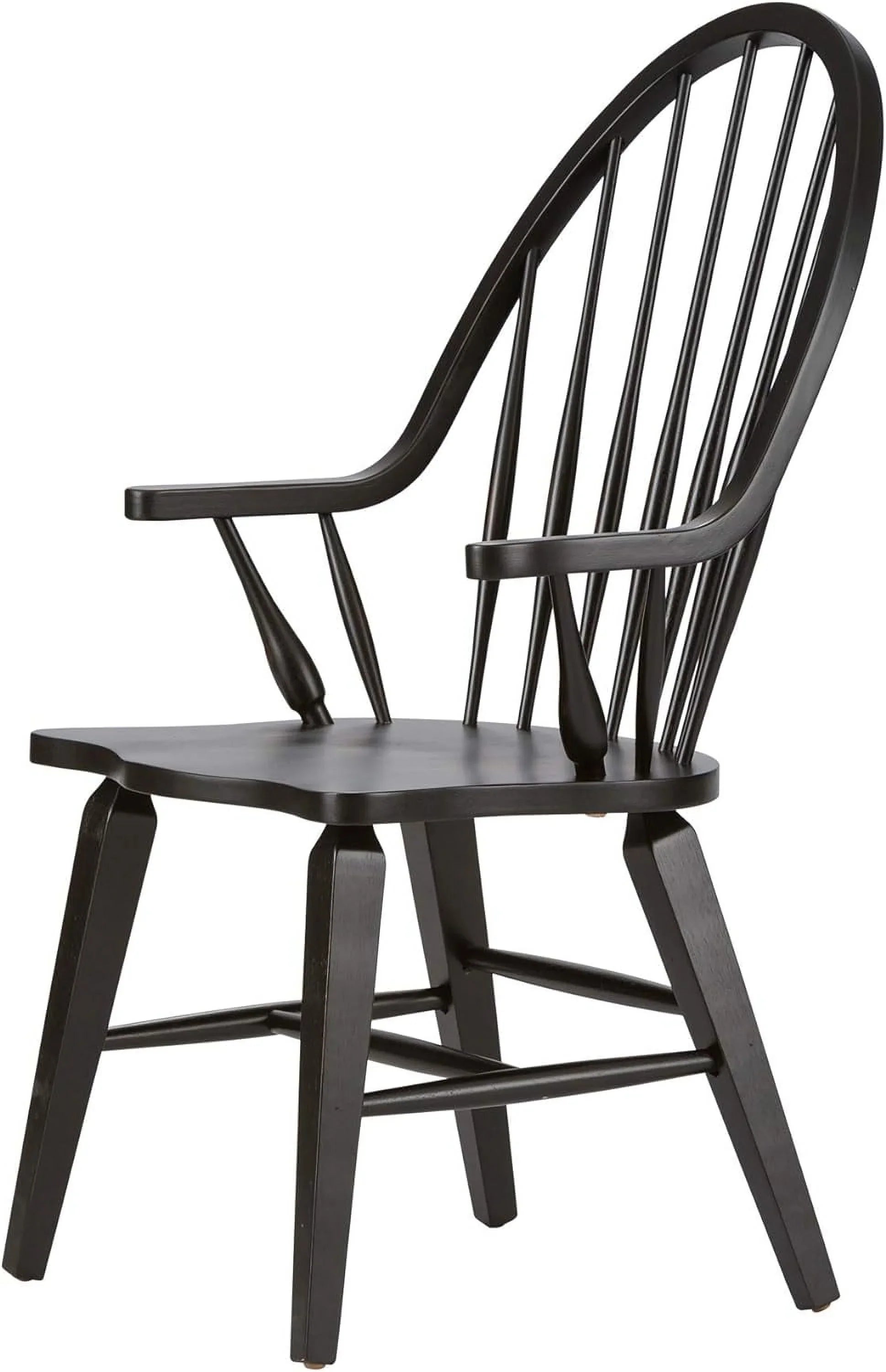H41, Black W25 Windsor Back X Arm Chair, X D25