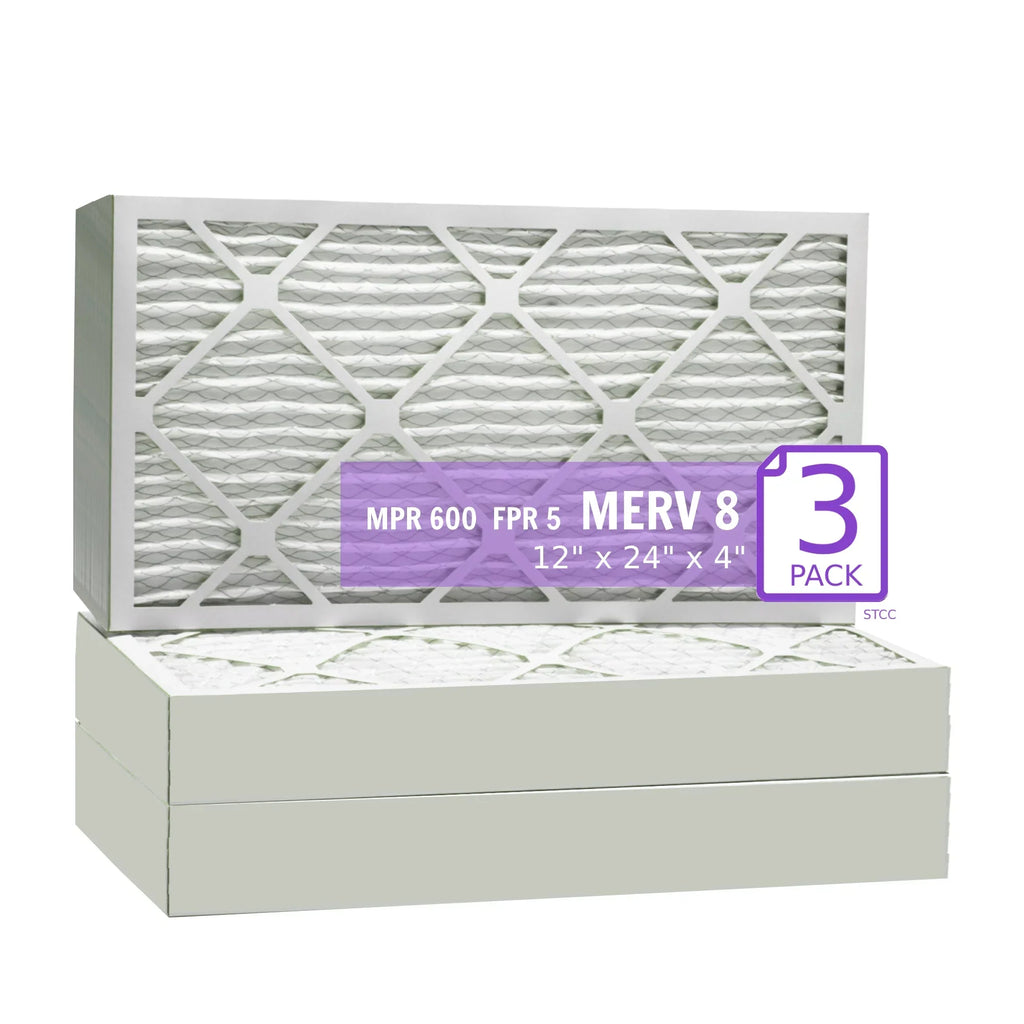 Pack) MERV Mechanical Extended 8, Filter, Purolator Surface 12x24x4, (3 DMK80 Air Pleated