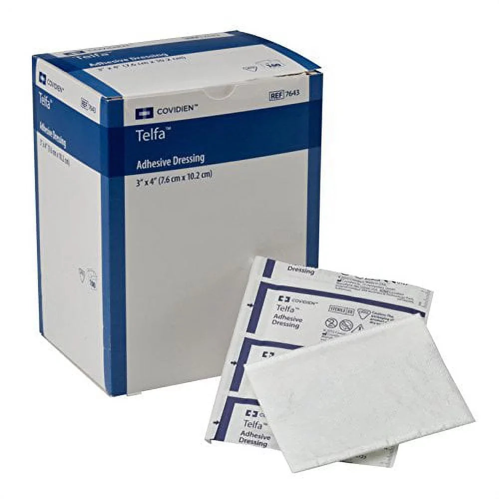 of Peel-Back 1's 100) 3" Package, 7643 4" in (Pack Covidien Dressing, Adhesive Telfa Sterile x