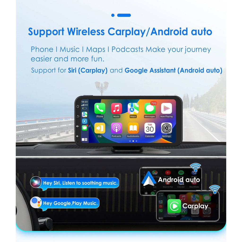 Audio 360° 6.25" Wireless Support Bluetooth Backup Camera GPS With Navigation Car Auto Stereo Receiver Carplay Radio Touchscreen Ossuret Adjustable Android