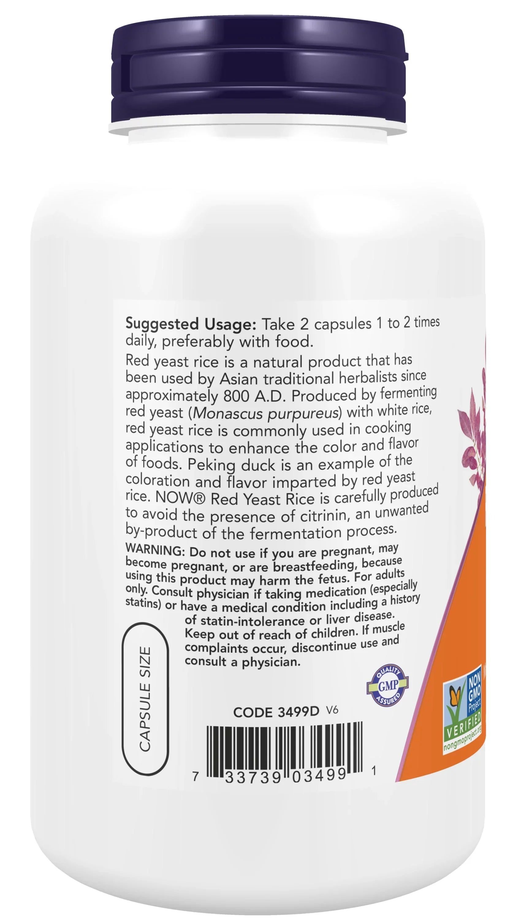600 Veg NOW 240 Rice with Rice, Supplements, Capsules Yeast mg, Organic Yeast Red Made Red