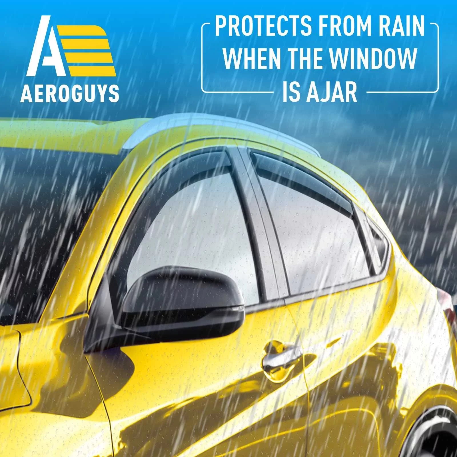 4 Guards Honda Accessories Visors Sun AEROGUYS Extra for - Wind Window Rain pcs. HR-V Durable Visors, 2016-2022, Fit In-Channel Deflectors Car Vent AG0157 Visors, Window