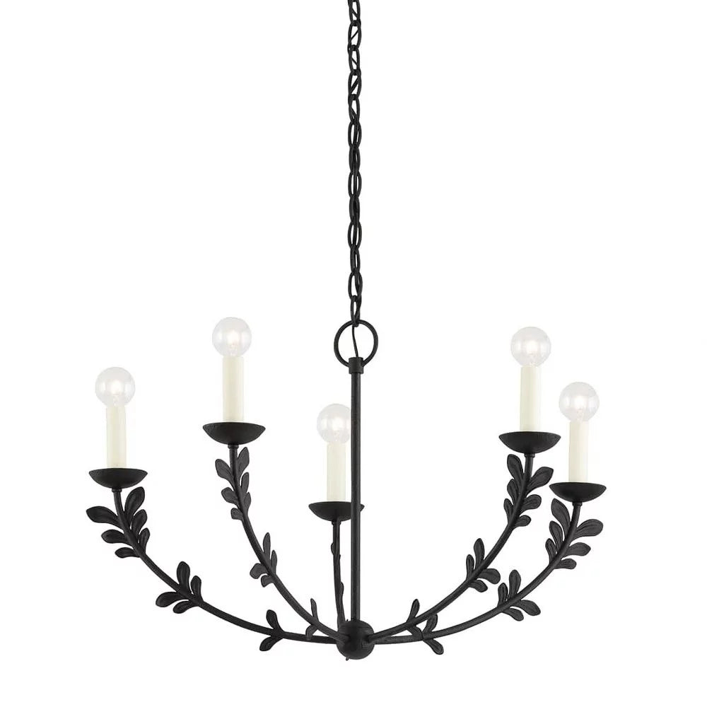 5-Light Finish W and inches Stems Candle-Shaped Street Whimsical Flower 28 with X inches 17.25 Bailey in Finish Gold Chandelier H-Black Bulbs design