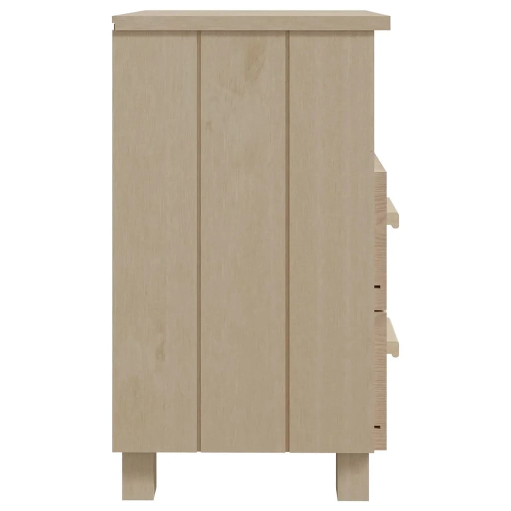 Pine Wood Solid Brown Htovila 15.7"x13.8"x24.4" Cabinet Bedside Honey HAMAR