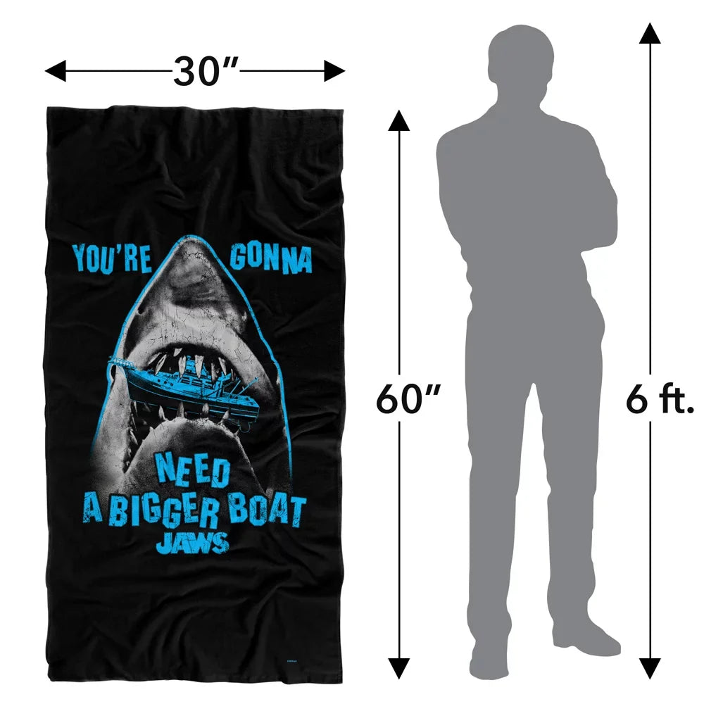 Jaws, 30"x60" Boat in Beach Mouth Towel