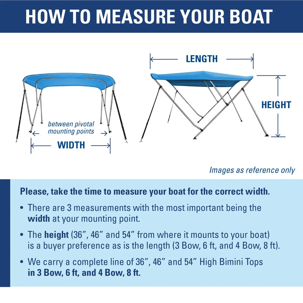 W Cover Bow X H Boat Bimini 67"-72" 36" Gray Top 6' Long 3