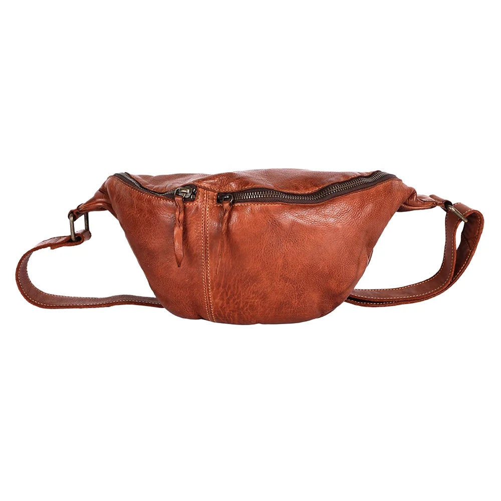 Handmade Western Genuine Fanny Vintage Women Cowhide Never Nmbgm153 Leather NM Handbag Bag Mind Pack Purse