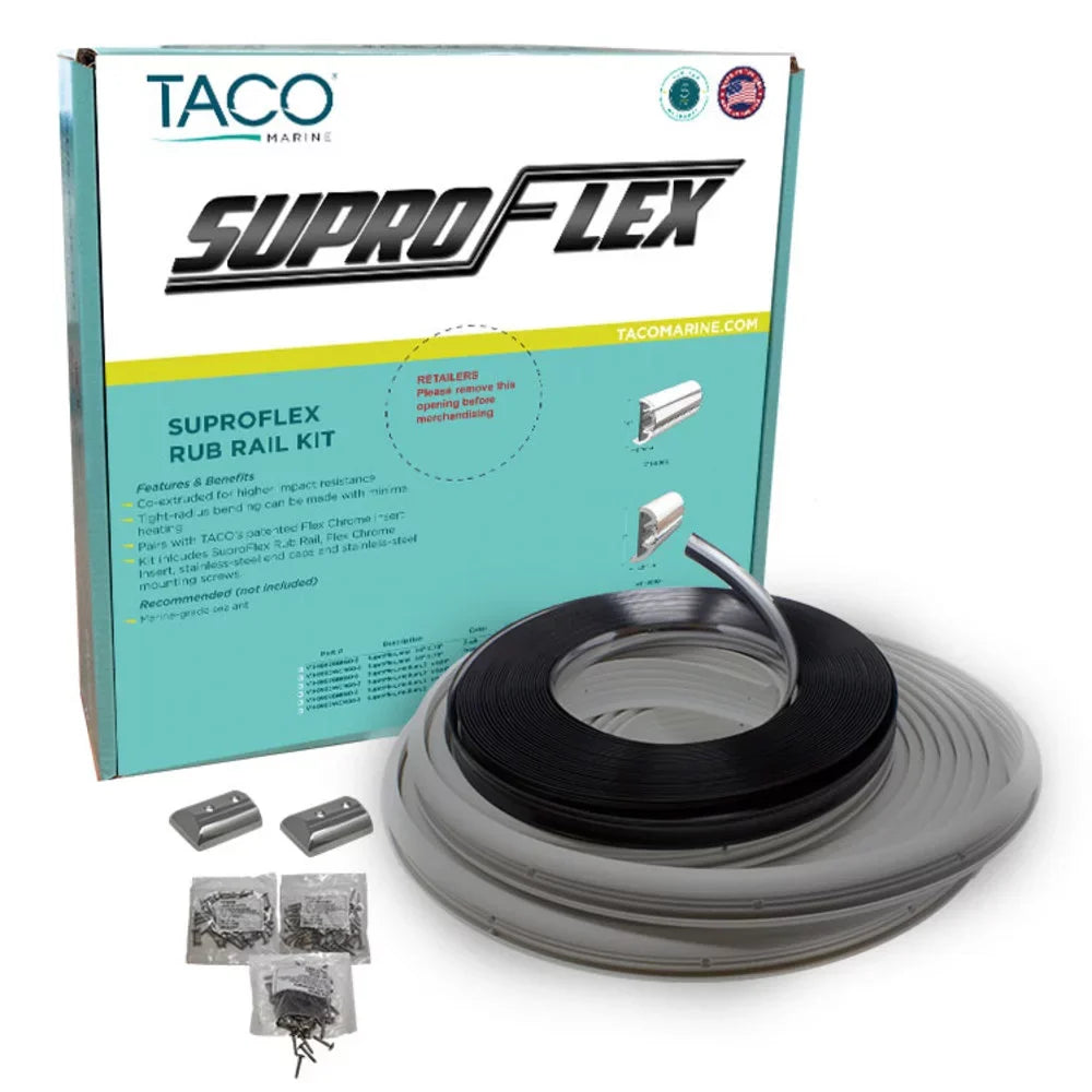x 2" Gray x Rub TACO Rail Kit SuproFlex Marine V11-9990GRD80-2 80' 29/32", -