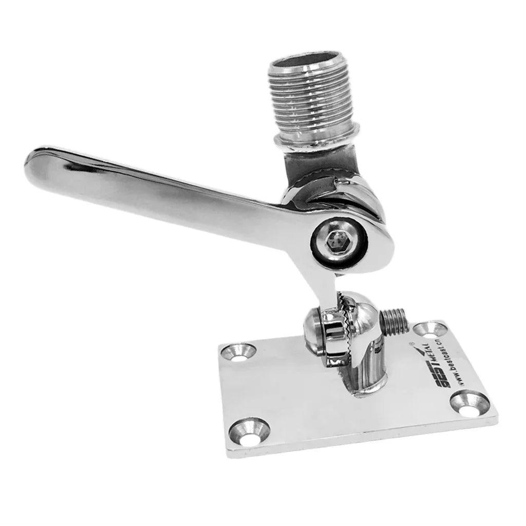 Kayak Ratchet Marine for VHF Base Boat Stainless Adjustable Mount Inflatable Dinghy Steel Radio