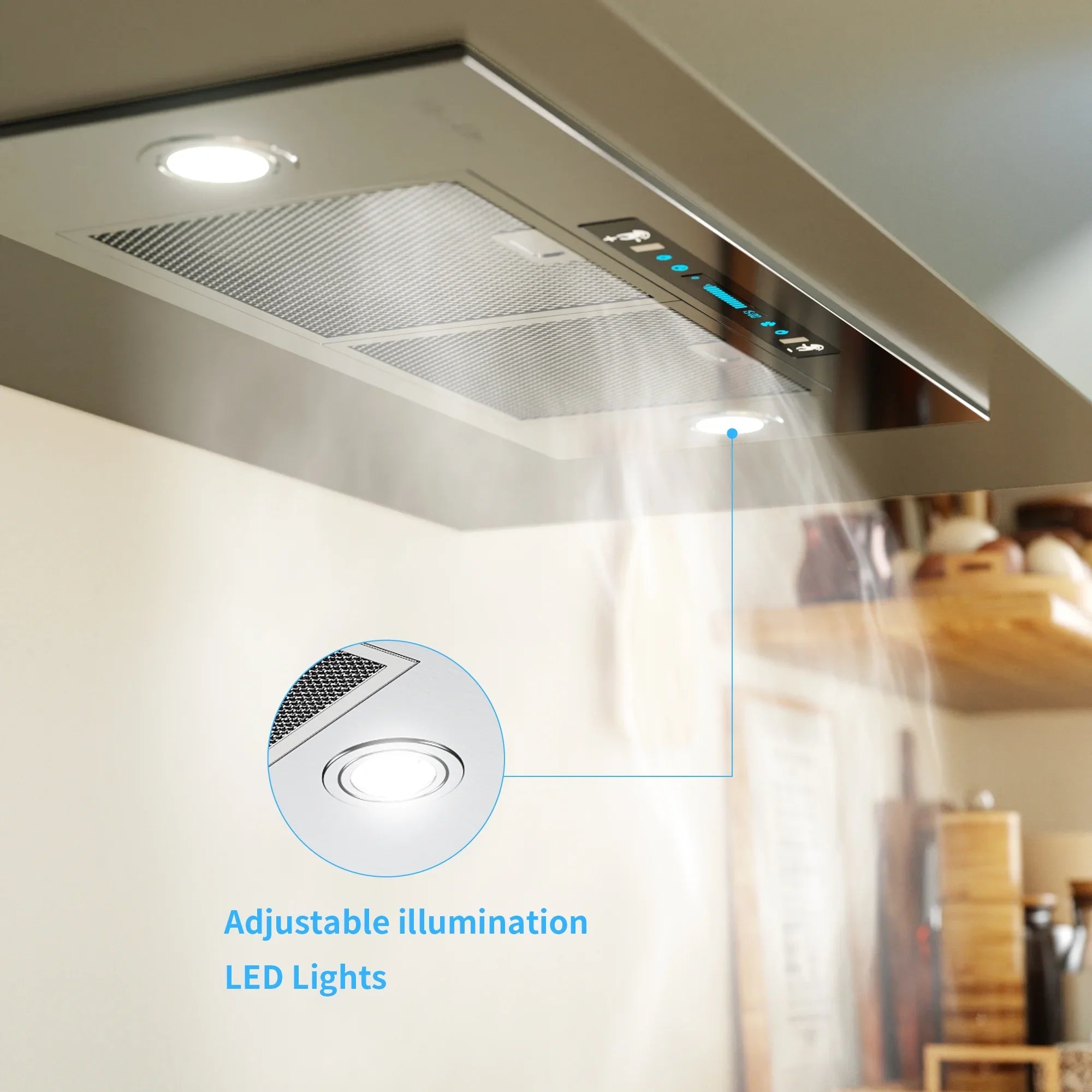 Control (Kit Included), Speed 900 (36 Kitchen Hoods Vent Panel, Insert Inch) Gesture Range Stainless Convertible HisoHu Ductless 4 Sensing&Touch CFM Ducted Inch, Steel with 36