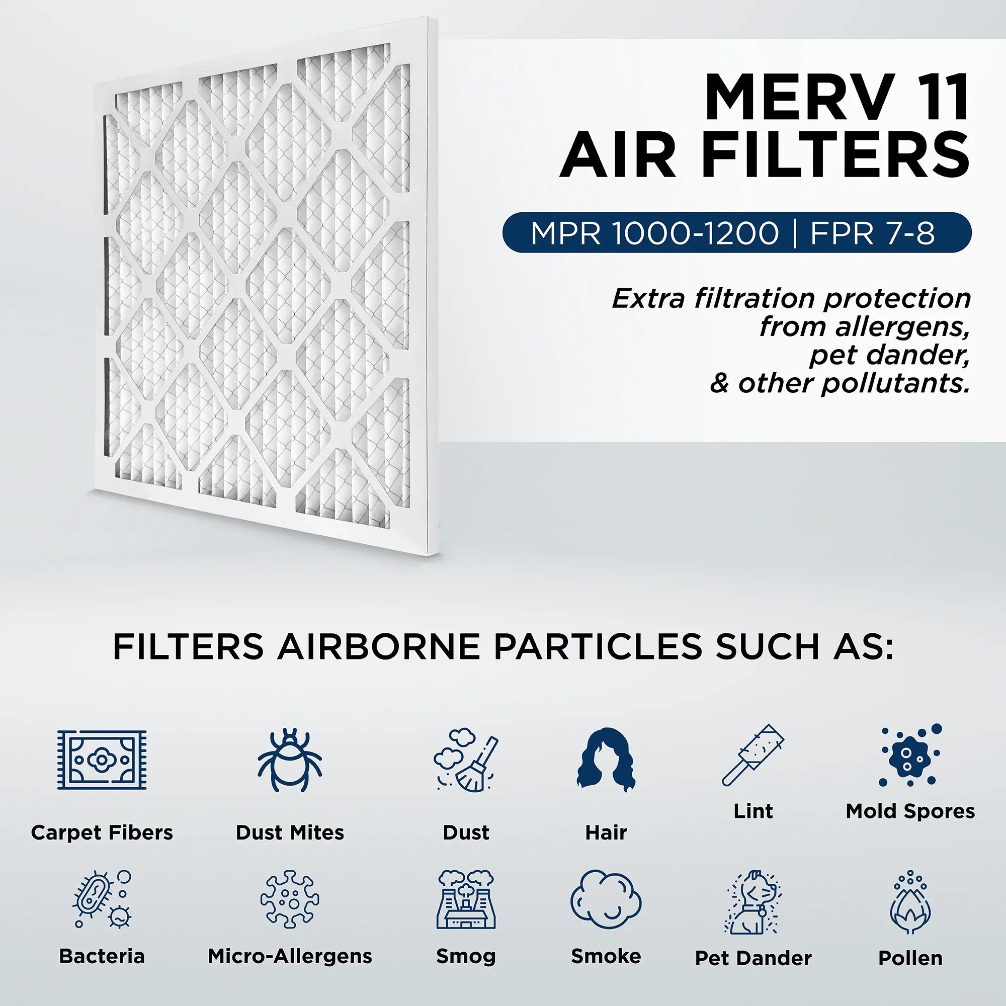 11, 1-3/4 16x25x2 x 12. 15-1/2 MPR 1000 dimension: Case of Air MERV Filters Pamlico. x by Pleated Furnace Actual 2" 24-1/2 AC