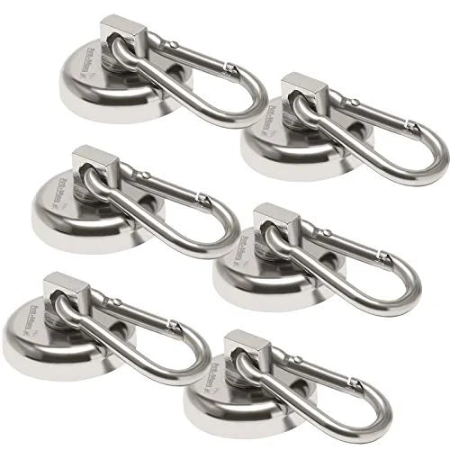 Hanging Warehouse Kitchen - bagnet Purse Magnet Indoor/exterior Snap 80LBS Magnetic Pac Ant Mag Swivel with Factory Carabiner Office Heavy Grill Hookfor Neodymium Duty Hooks (6 Carabiner Carabiner