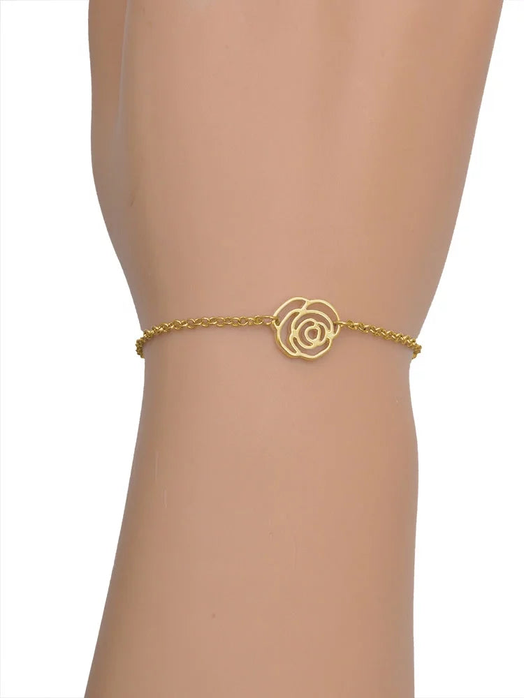 Extender Leaf Link Delight Clover Green Gold-tone 6.25"+1.75" Four Jewelry Leaves Rose Bracelet, Chain Silvertone with Heart