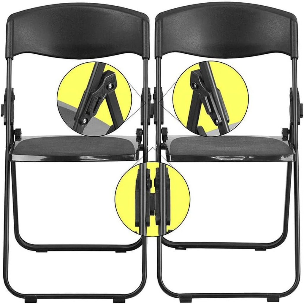 Ganging Brackets 500 Lb. Folding Duty Chair Plastic Built-In Black Heavy HERCULES Series With Capacity