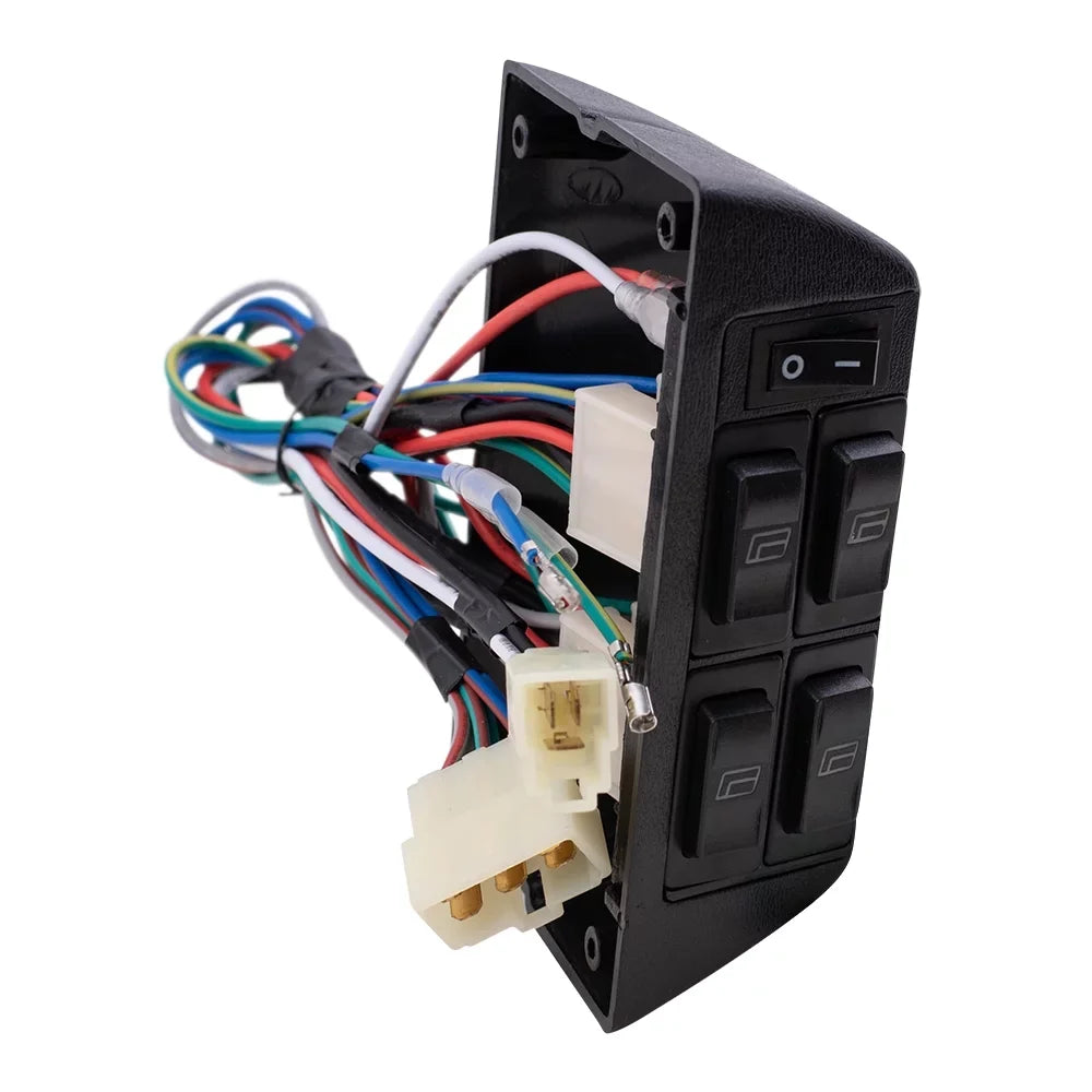 Window Brock Compatible Car with Replacement Switch Universal Pickup Design Bezels and Power Truck Door Kit SUV Van Wiring with 4 Horizontal