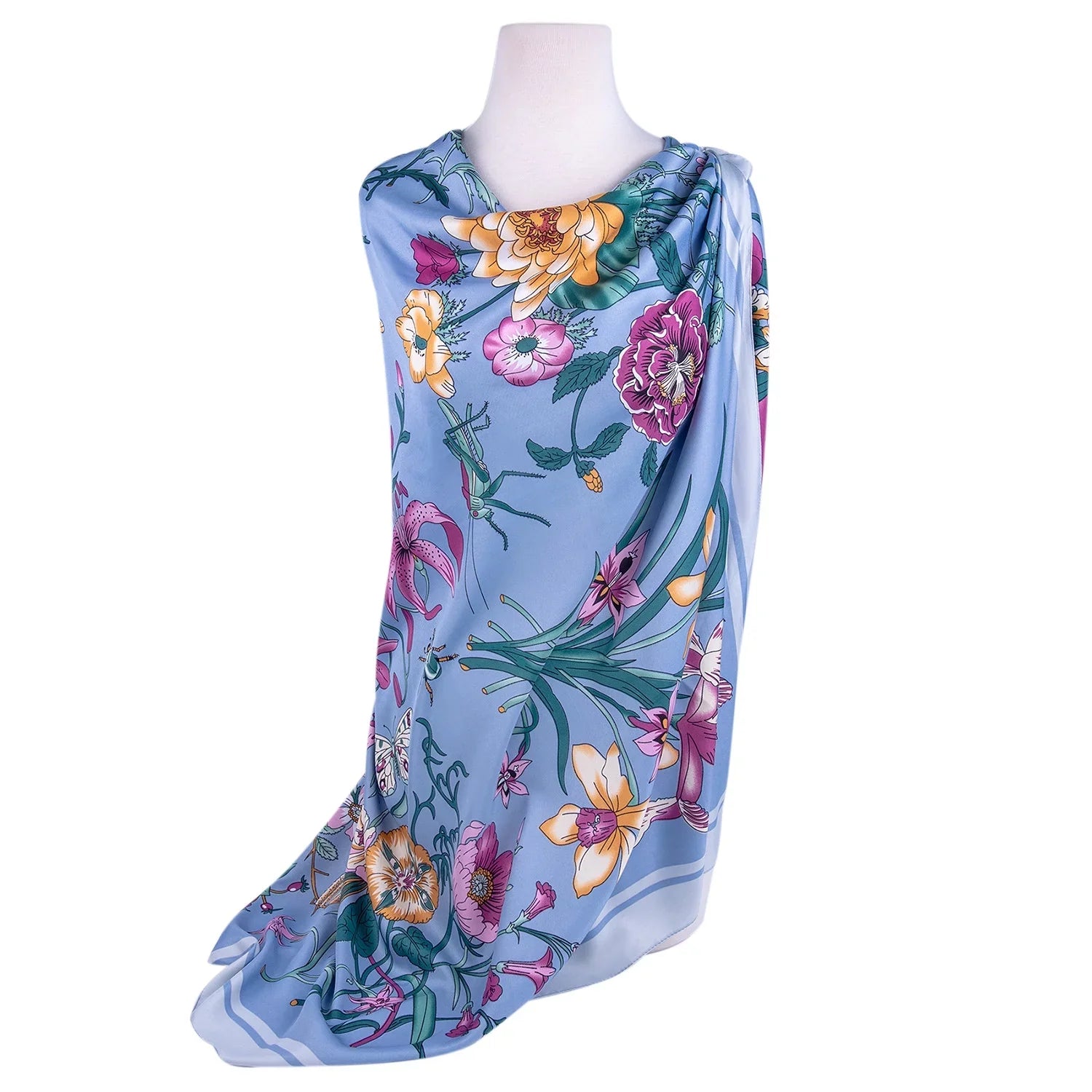 Women Wrap and GOODS Botany Tops 51x51'' Shawl for Fashion cm) Scarf Wedding STP Evening 130 (130 * Shawl for Shawl Travel Silk Lilac