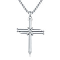 Christian Gifts Cross Charm Men Jewelry 925 Necklace Graduation Midir&Etain Solid Silver Cross Necklace for Cross Sterling Boys Religious Nail Pendant