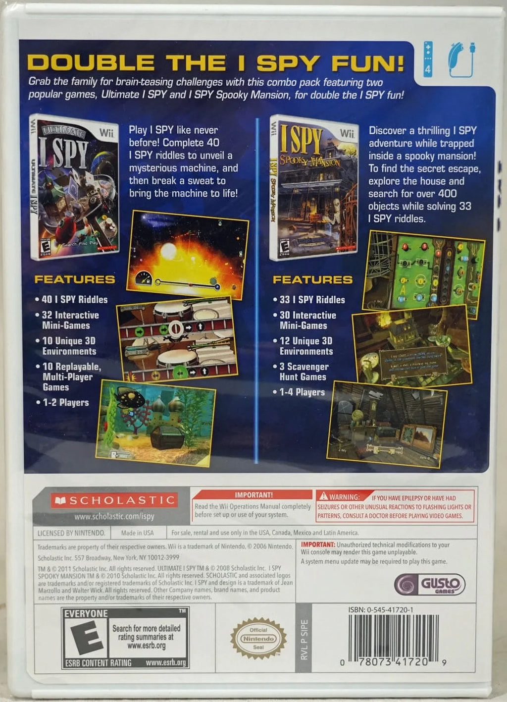 Spooky in I I For Wii Games Spy Spy One + (Ultimate ~ Mansion) I Two Bundle Spy