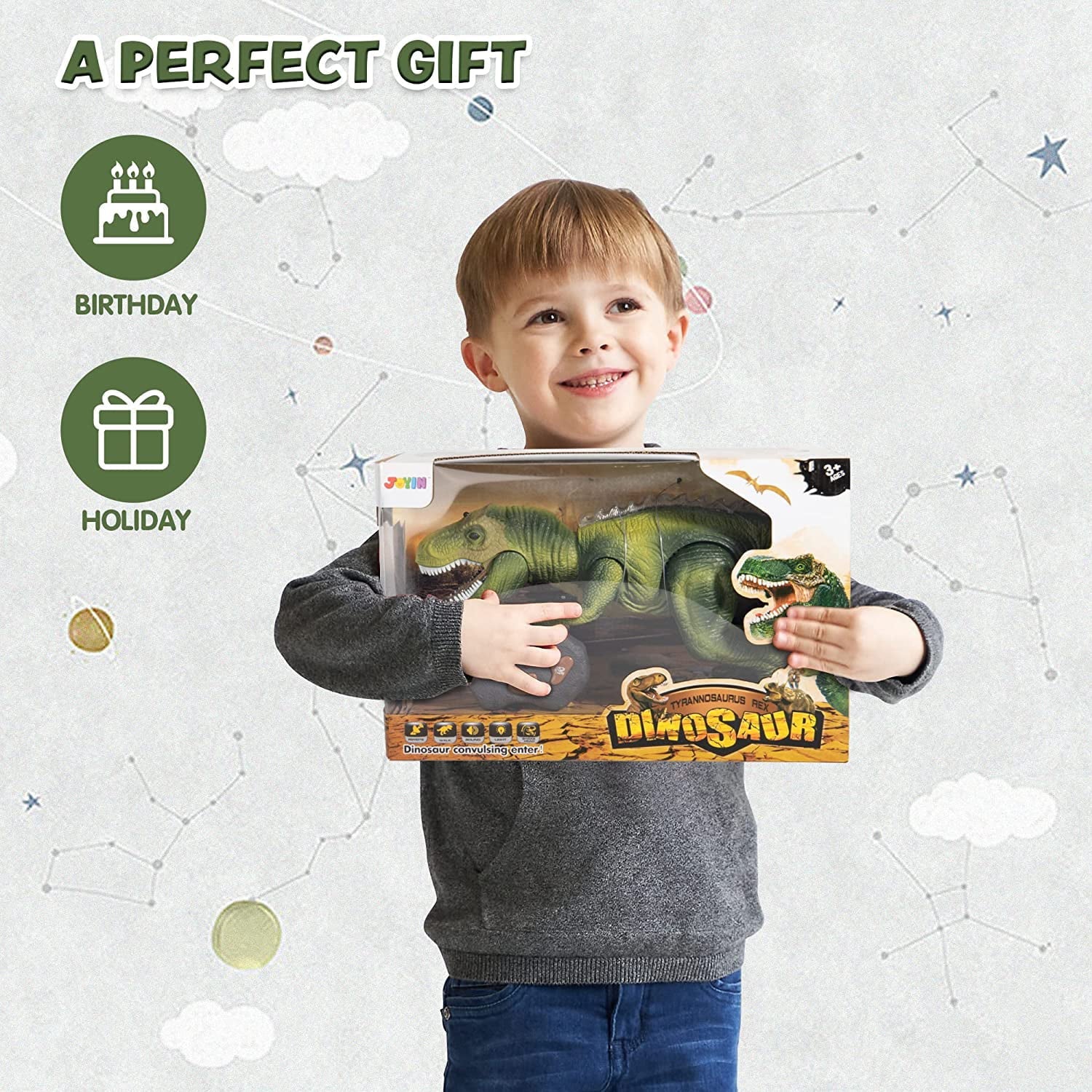 Kids Rex T Toy,Electronic saur Light and Robot Boys,Big Walking and JOYIN Steam Girls,Green dinosaur dinosaur Roaring saur Toy Kids with Toy Dancing Boys dinosaur Sound, for for Gift Toy,Birthday