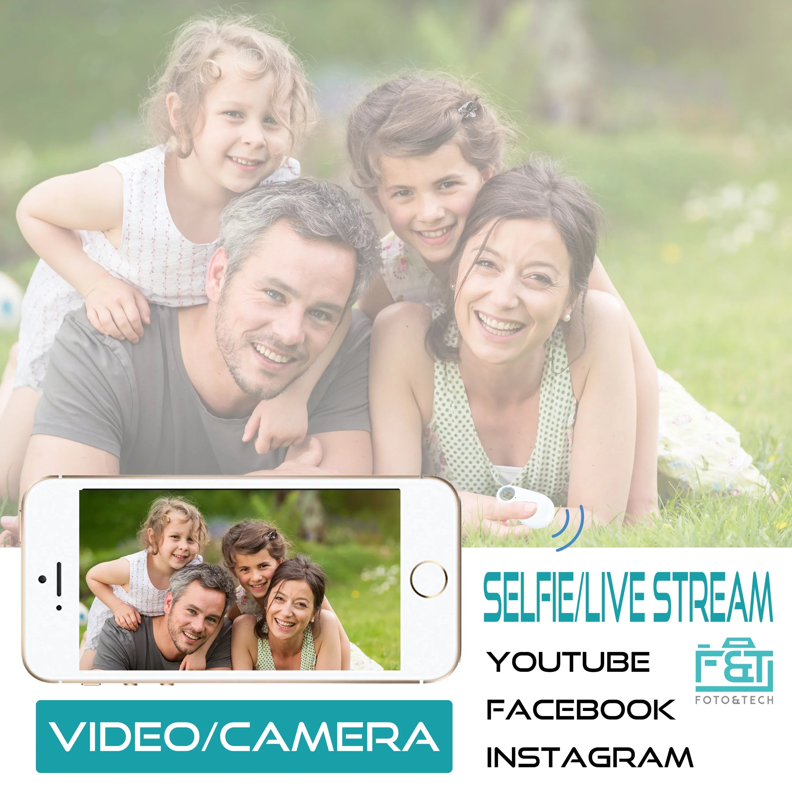 S9 iPhone Remote Mini 5S Selfie Control Air Edge 5C Wireless with 6s+ S10 8 Video XR X iPad Galaxy S5 Camera 6 Shutter Foto&Tech Release (White) XS 11 8+ 10 7+ HTC Compatible Smartphone 4in1 7