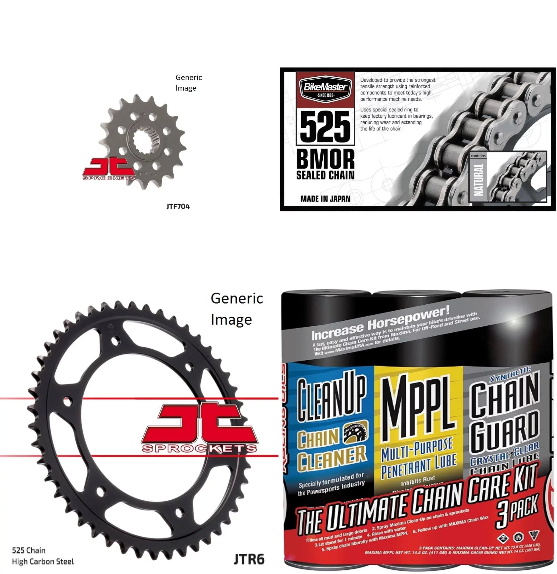 BIKEMASTER Street F800 Kit Front & with Sprocket 2008-2013 Rear Wax, JT MAXIMA BMOR for Chain Natural 525 GS Sealed