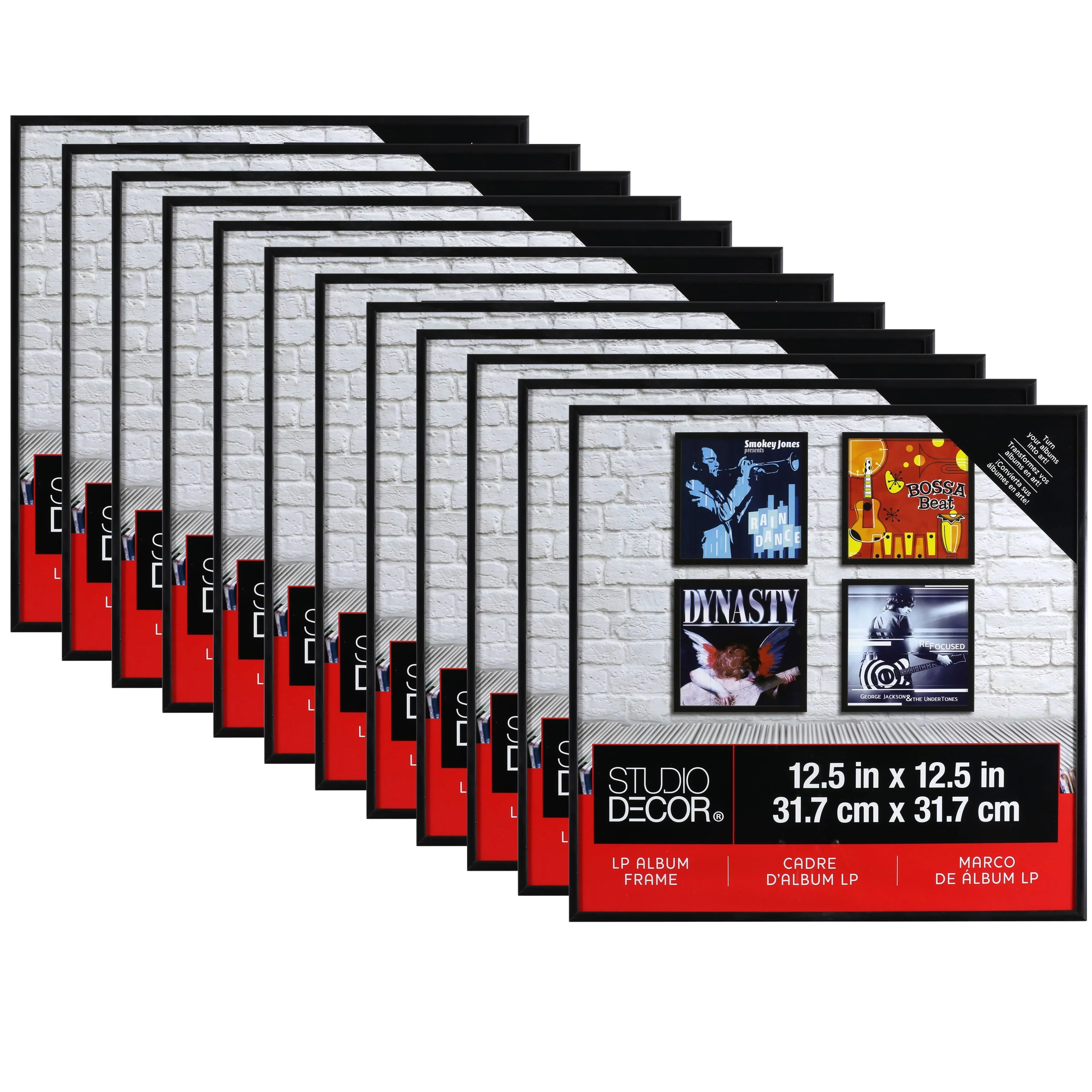 Black Décor - Album Frame 12 Hardware Pack Display Frame - by LP Includes Picture Vinyl Studio Bulk Hanging
