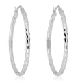 Earrings Sterling Diamond-Cut Hoop 925 40mm AVORA Silver