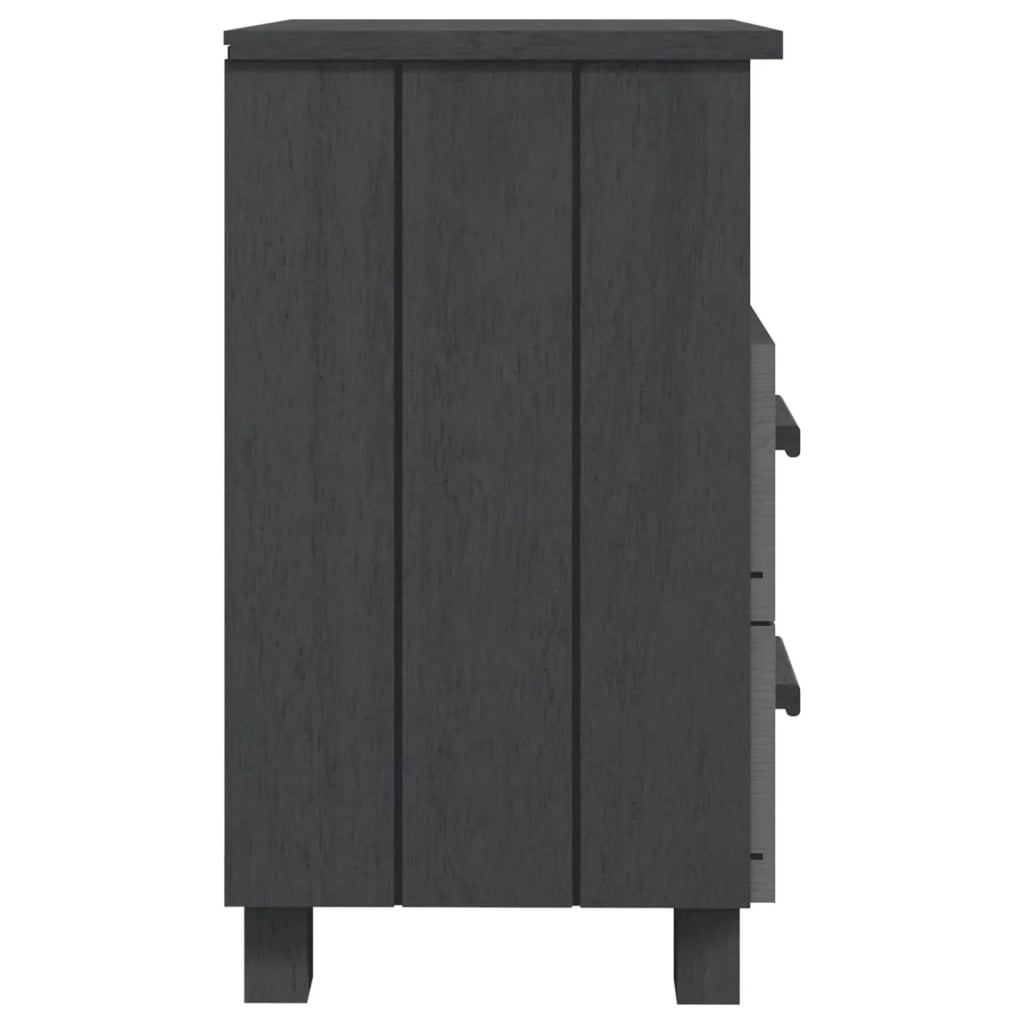 Irfora Dark 15.7"x13.8"x24.4" Wood Bedside pcs Solid Cabinets 2 Gray HAMAR
