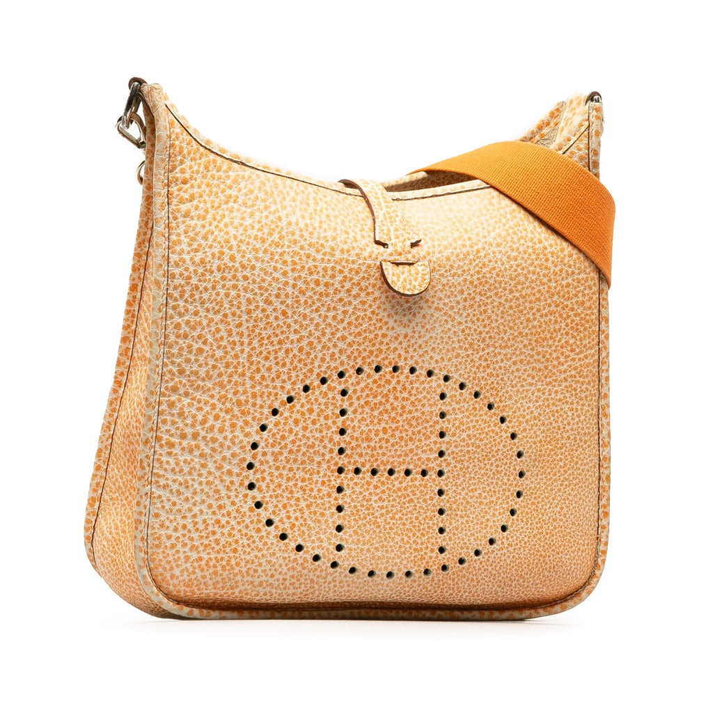Crossbody Authenticated Bag Hermès Orange Unisex Leather Pre-Owned I Dalmatian Buffalo PM Evelyne (Good) Calf